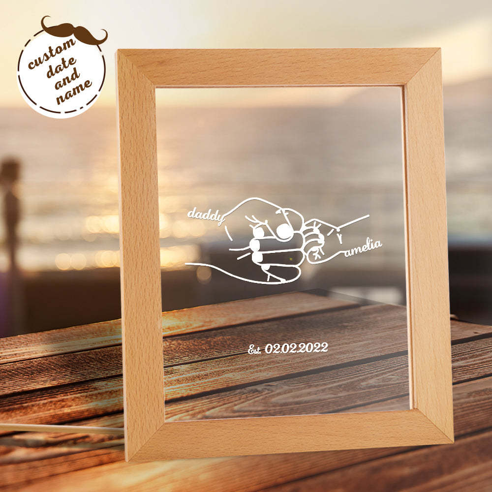 Custom Name and Date Father's Day Gift Night Light for Dad - soufeelmy