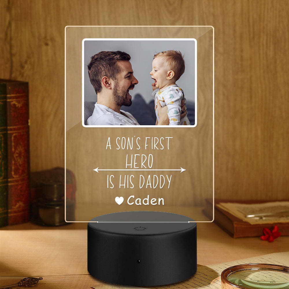 Custom Name and Photo Plastic Base Night Light Father's Day Gift - soufeelmy
