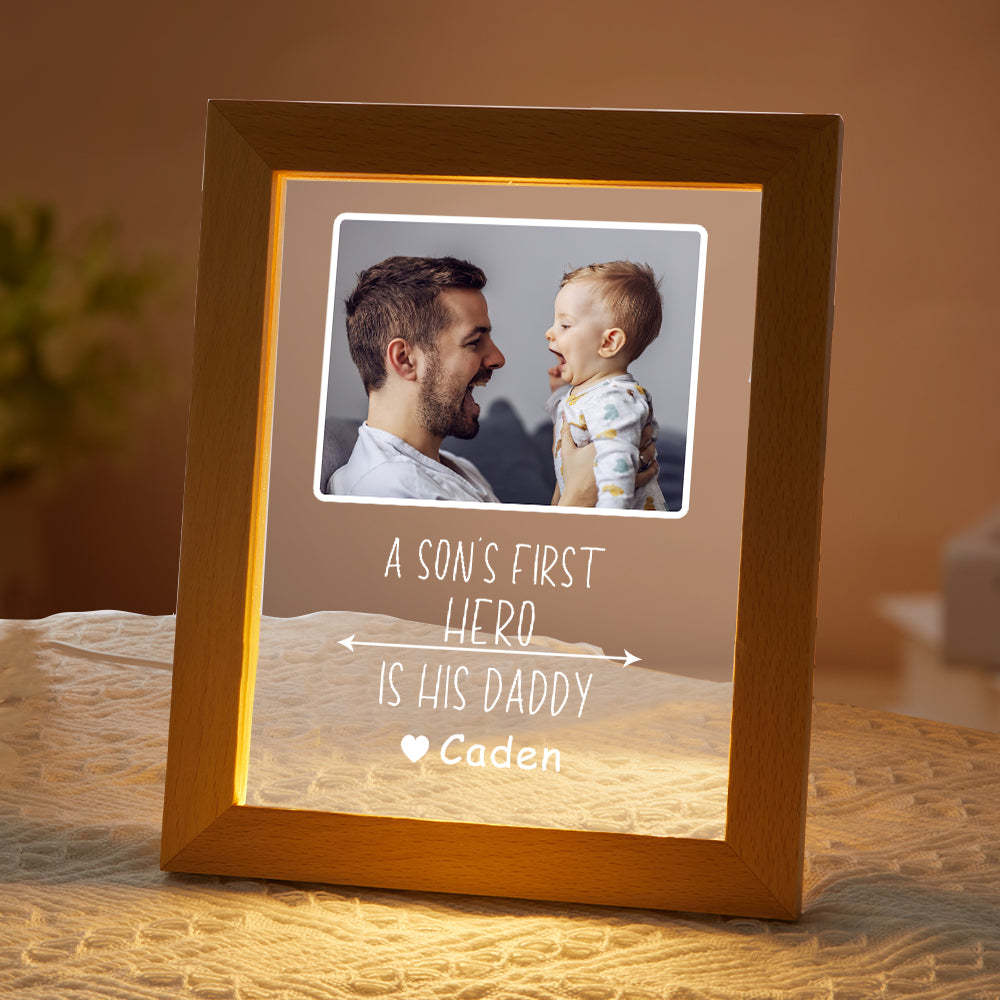 Custom Name and Photo Plastic Base Night Light Father's Day Gift - soufeelmy