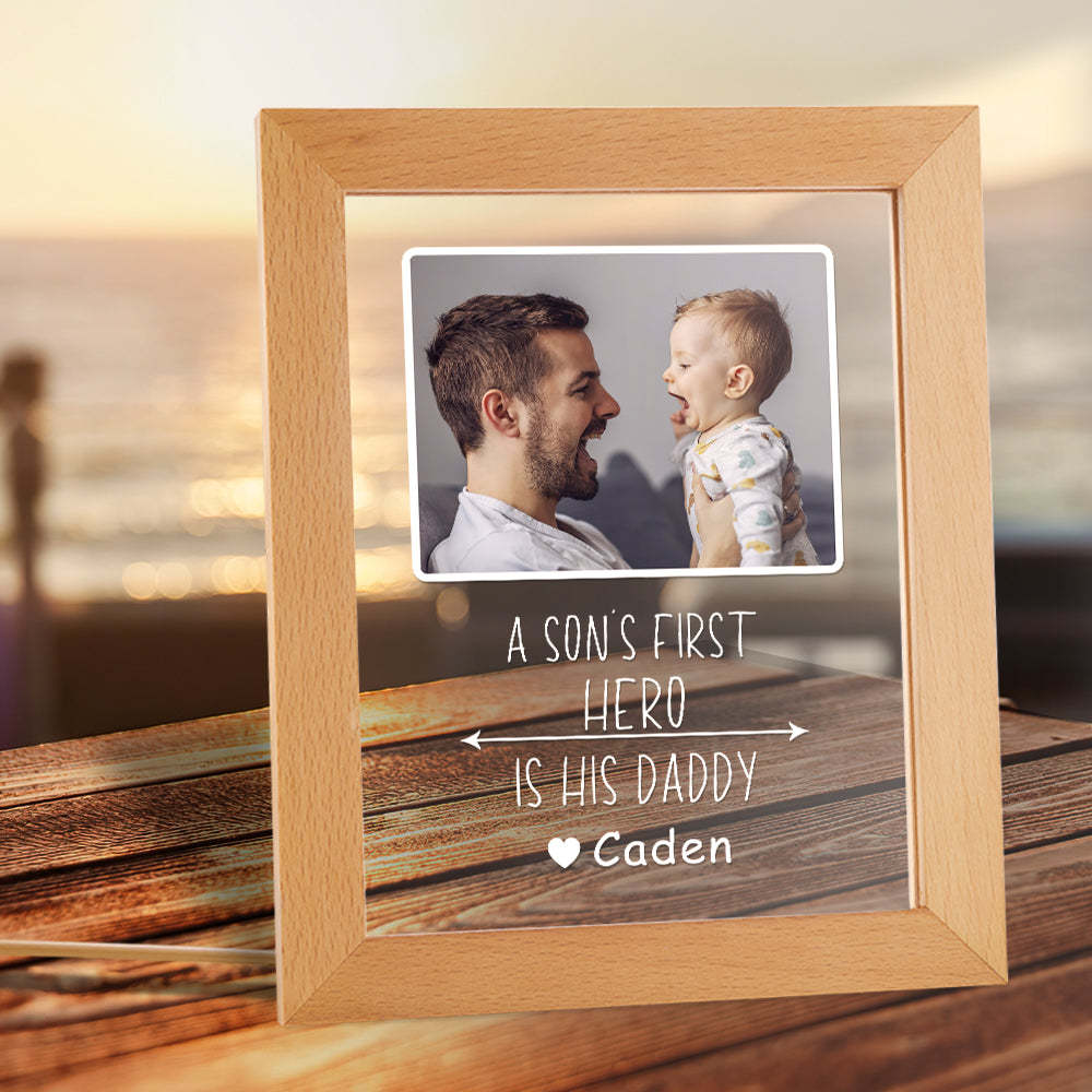 Custom Name and Photo Plastic Base Night Light Father's Day Gift - soufeelmy