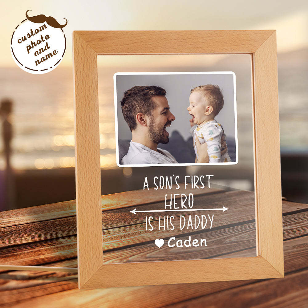 Custom Name and Photo Plastic Base Night Light Father's Day Gift - soufeelmy