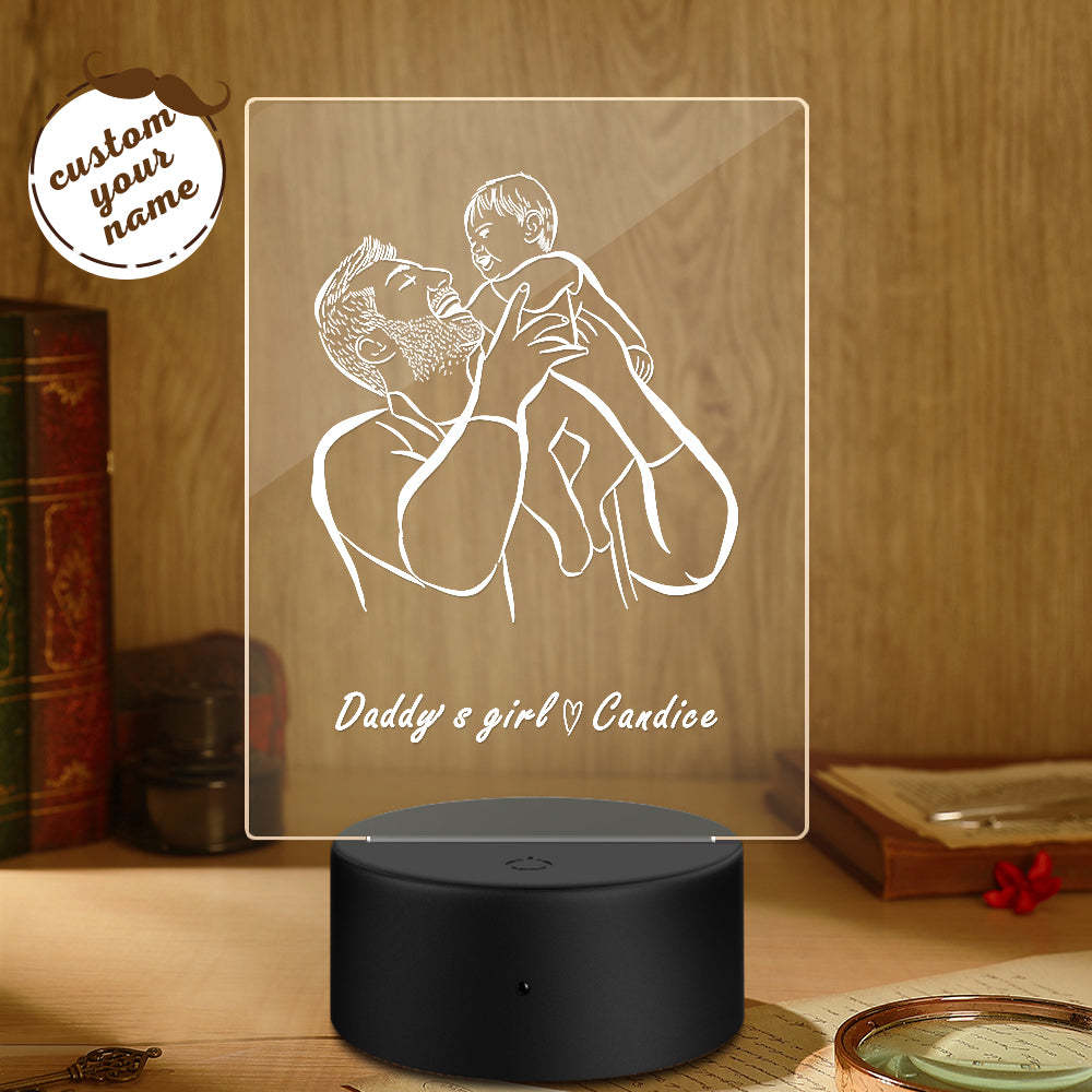 Daddy's Girl Custom Your Name Night Light Father's Day Gift - soufeelmy