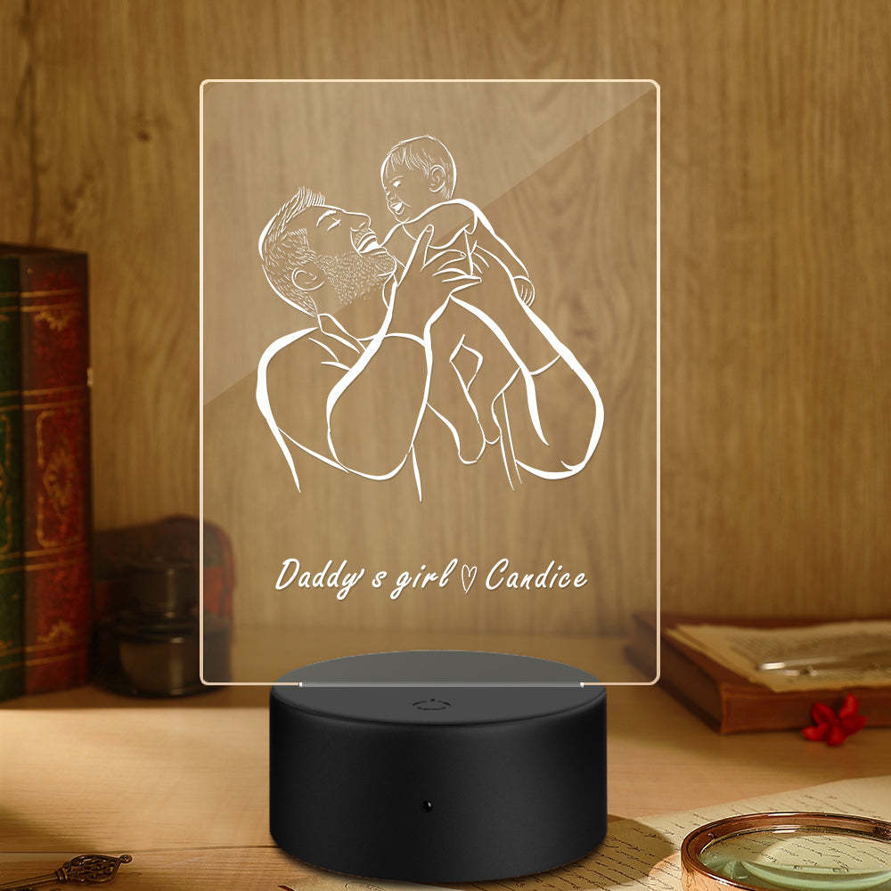 Daddy's Girl Custom Your Name Night Light Father's Day Gift - soufeelmy