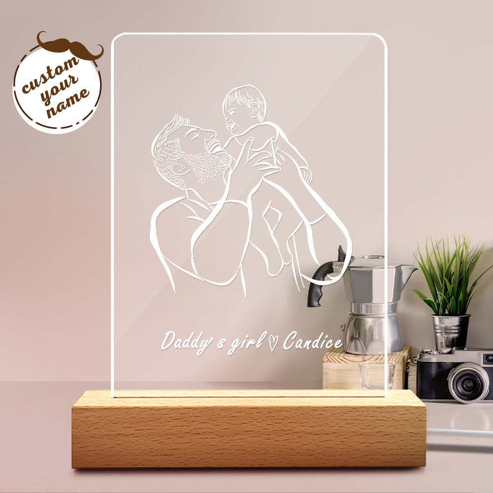 Daddy's Girl Custom Your Name Night Light Father's Day Gift - soufeelmy