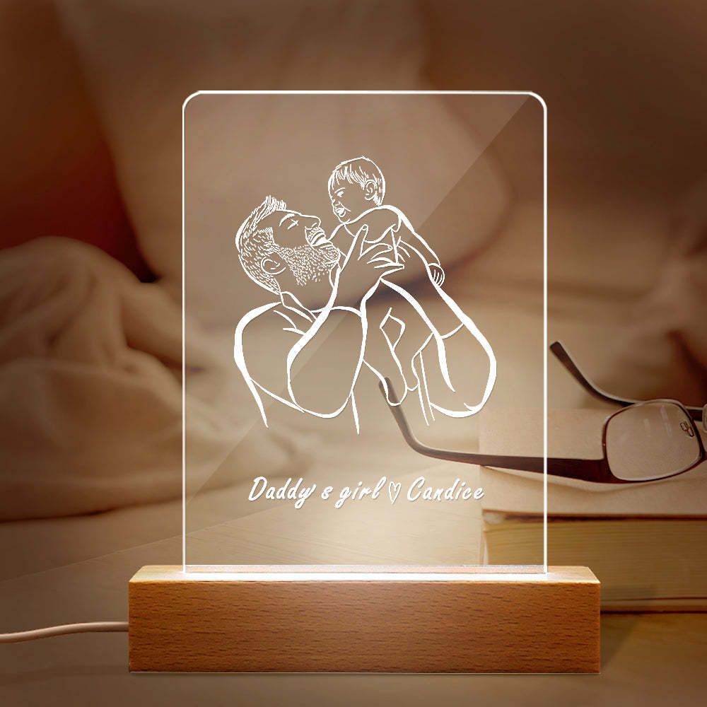 Daddy's Girl Custom Your Name Night Light Father's Day Gift - soufeelmy