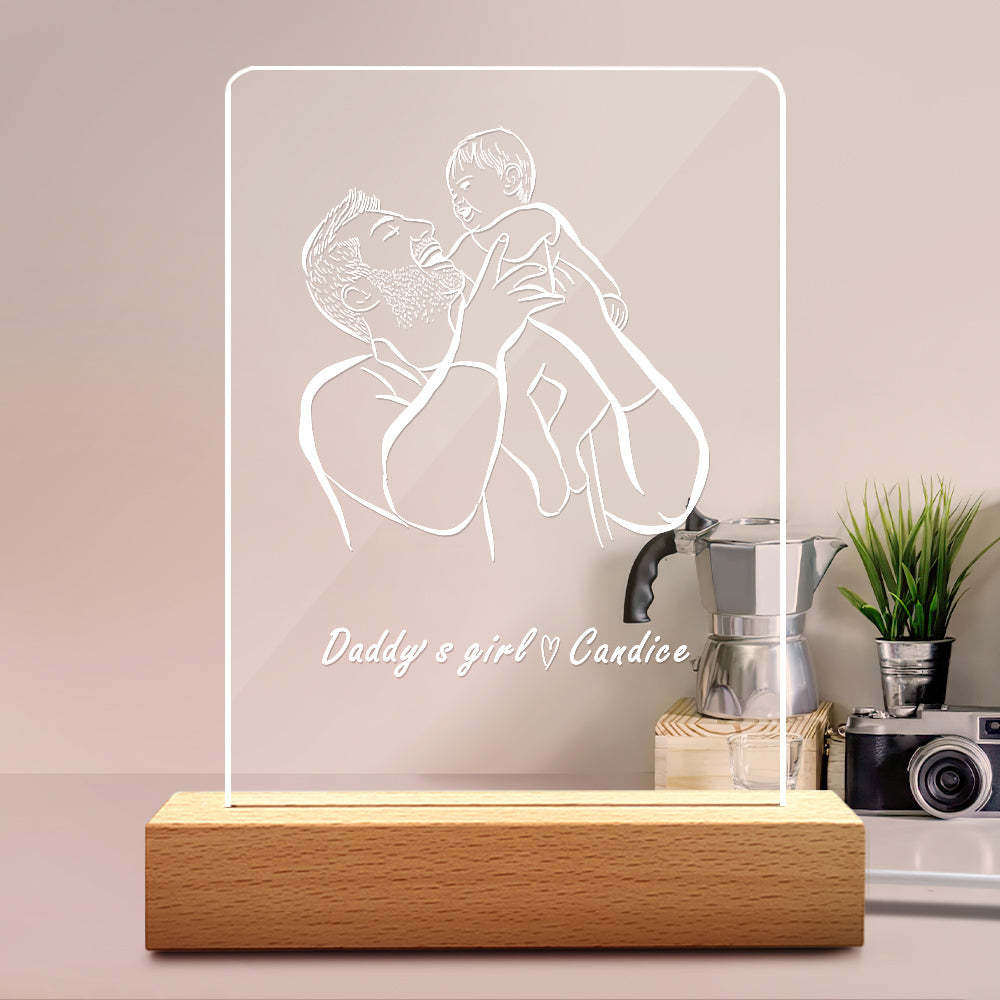 Daddy's Girl Custom Your Name Night Light Father's Day Gift - soufeelmy