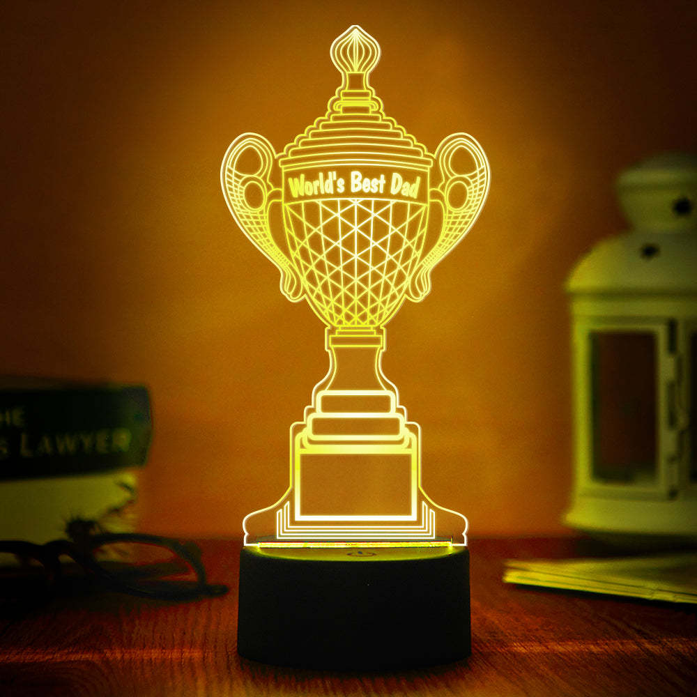 Personalized Trophy Lamp With Custom Text Color Night Light Bedroom Decor Father's Day Gifts - soufeelmy