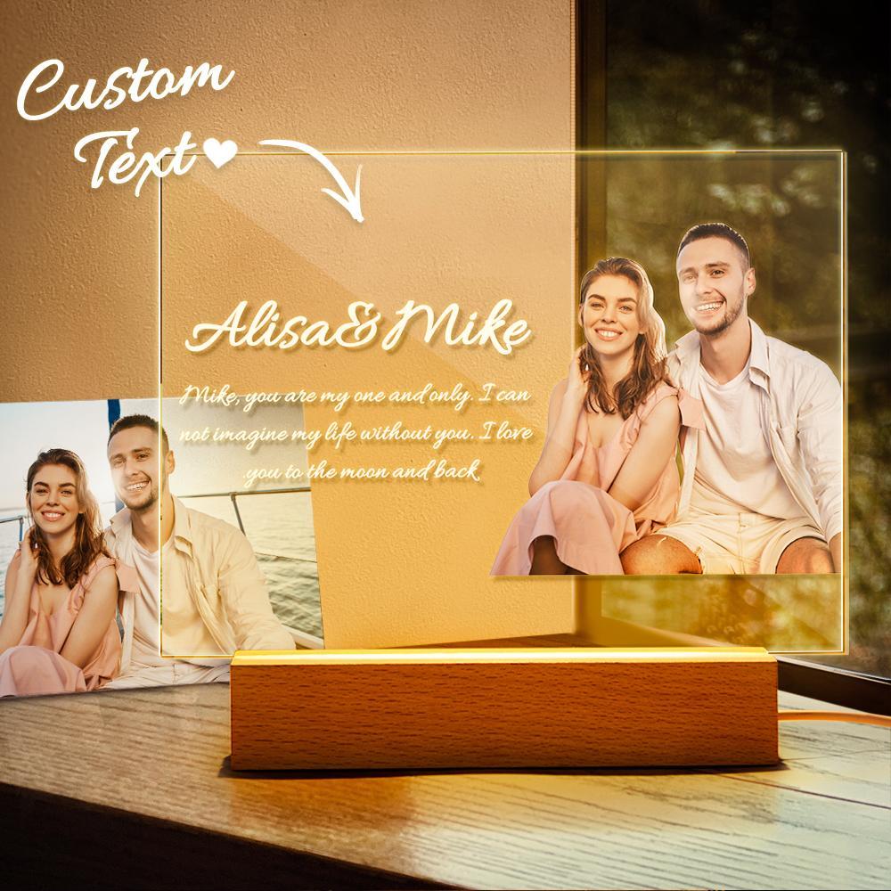 Personalized Acrylic Photo Lamp Engraved Night Light Gift for Her - soufeelmy