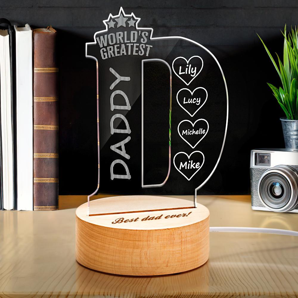 Custom Name Bedroom Night Light Best Gifts For Father - soufeelmy