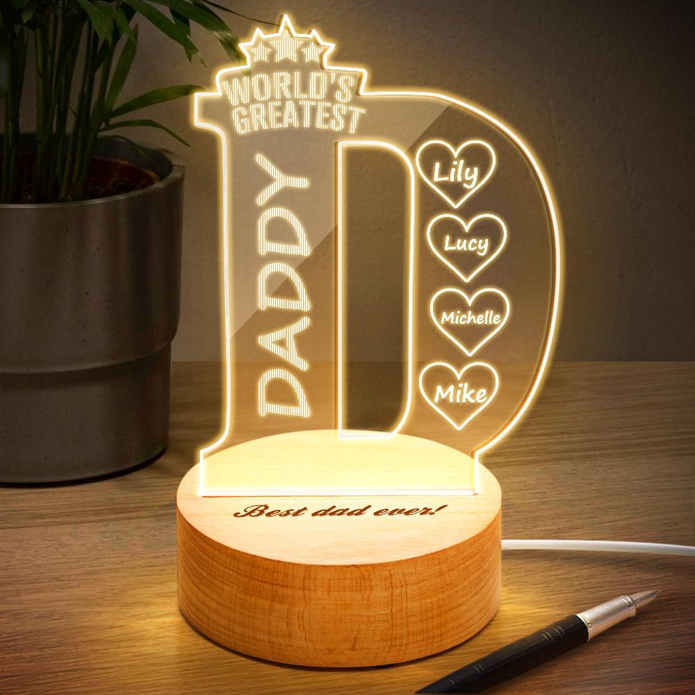 Custom Name Bedroom Night Light Best Gifts For Father - soufeelmy