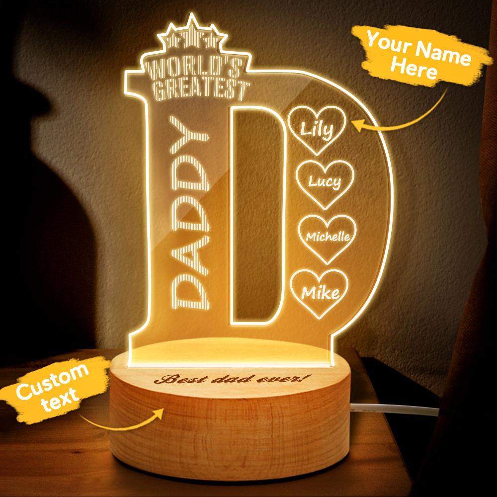 Custom Name Bedroom Night Light Best Gifts For Father - soufeelmy
