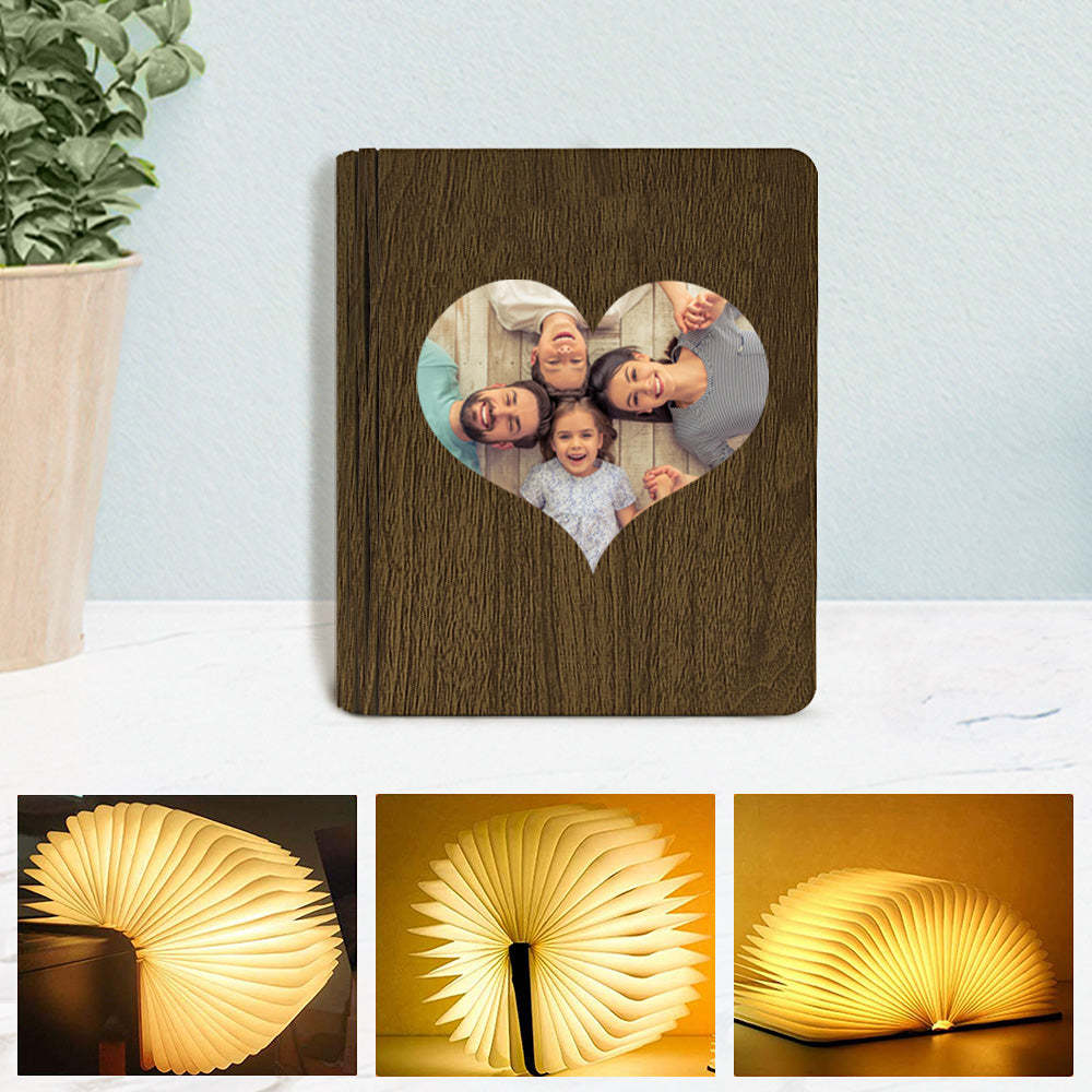 Custom Wooden Book Light Personalized 5 Colors Folding Magnetic Book Lamp Desk Night Light Gift - soufeelmy
