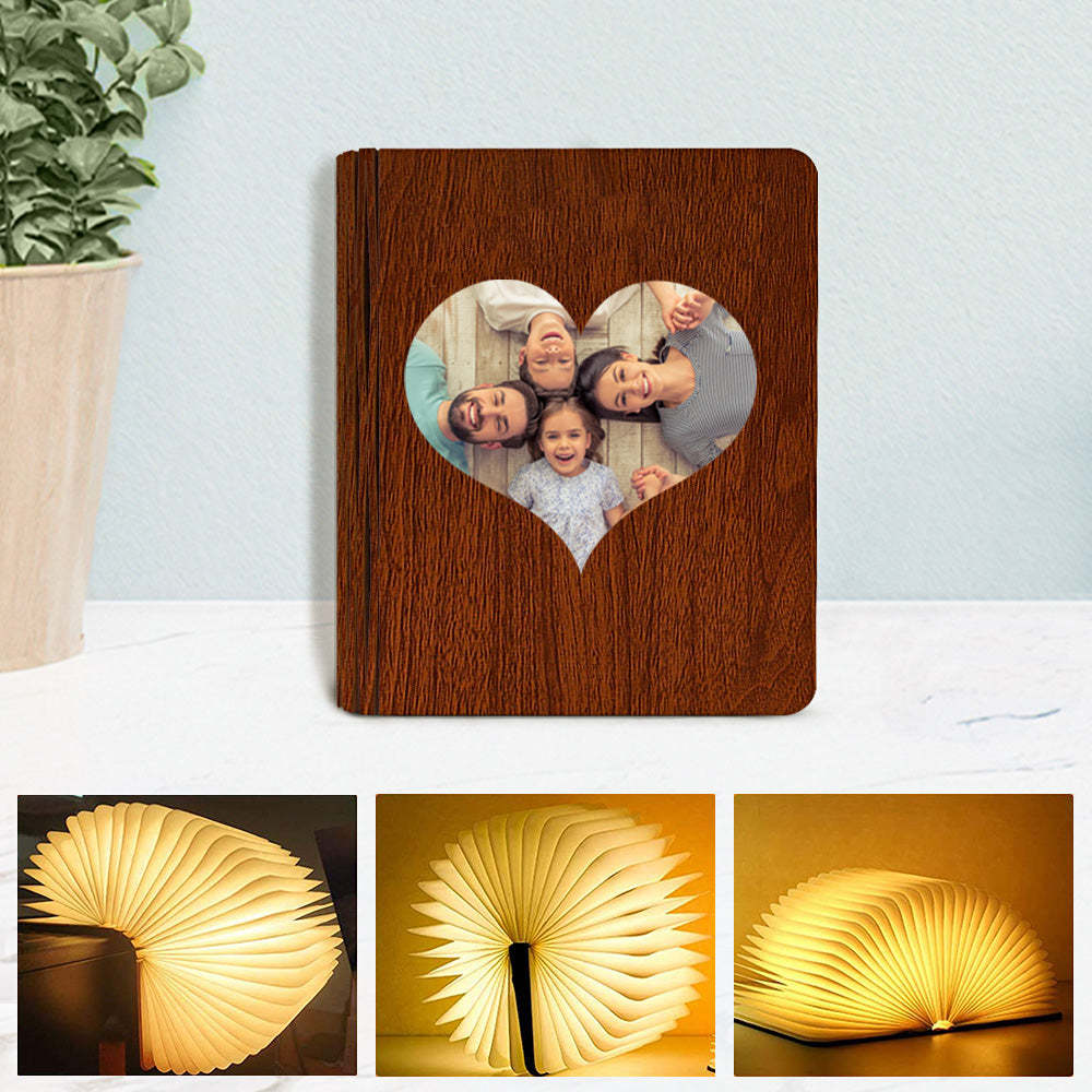 Custom Wooden Book Light Personalized 5 Colors Folding Magnetic Book Lamp Desk Night Light Gift - soufeelmy