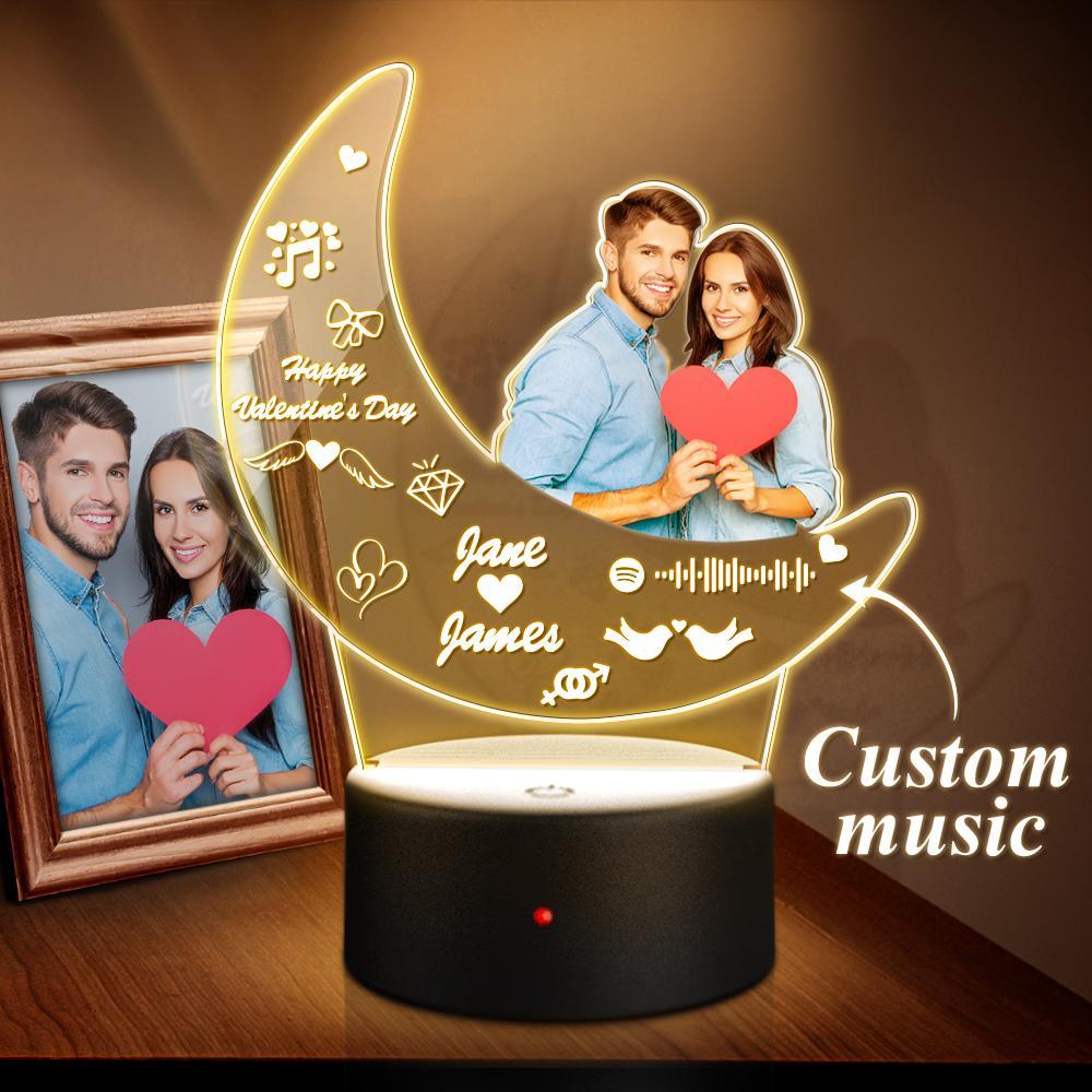 Custom Spotify Night Light Glass Plaque Acrylic Moon Photo Light - soufeelmy