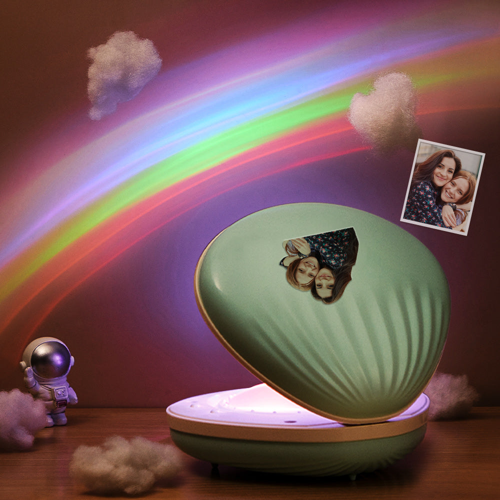 Custom Photo Night Light Shell Rainbow Projection Lamp Gifts - soufeelmy