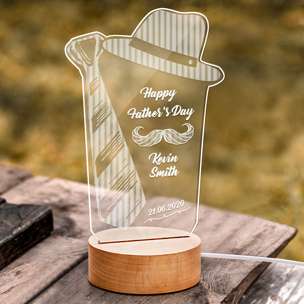 Custom Night Light 3D Name Lamp Tie Lamp Father's Day Gift - soufeelmy