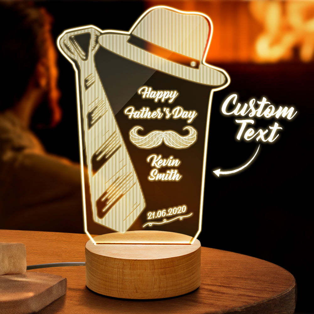 Custom Night Light 3D Name Lamp Tie Lamp Father's Day Gift - soufeelmy