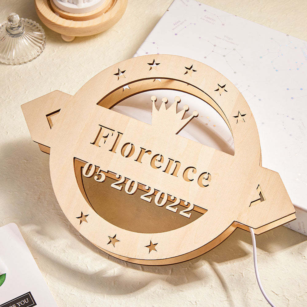 Custom Text Crown Lamp Personalized Letter Night Light for Him - soufeelmy