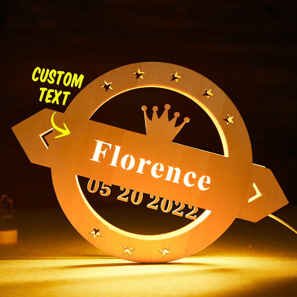 Custom Text Crown Lamp Personalized Letter Night Light for Him - soufeelmy