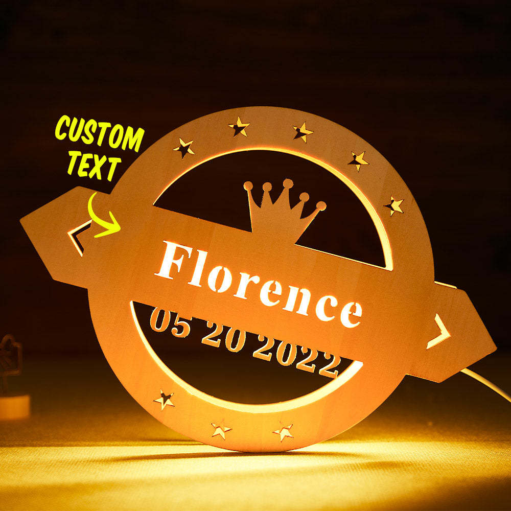 Custom Text Crown Lamp Personalized Letter Night Light for Him - soufeelmy