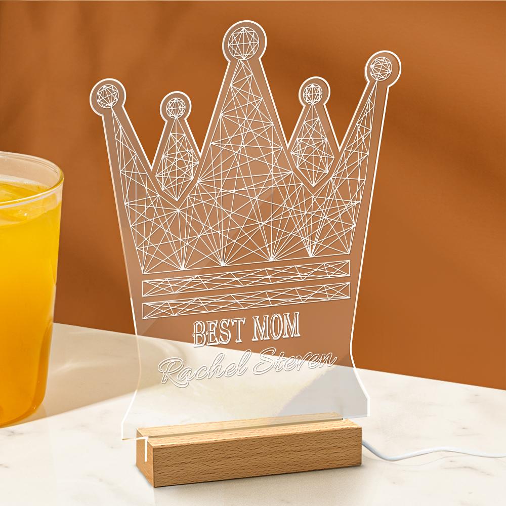 Queen Crown Personalized Night Light Best Mom Gift Mothers Day Gift Crown Led Lights - soufeelmy