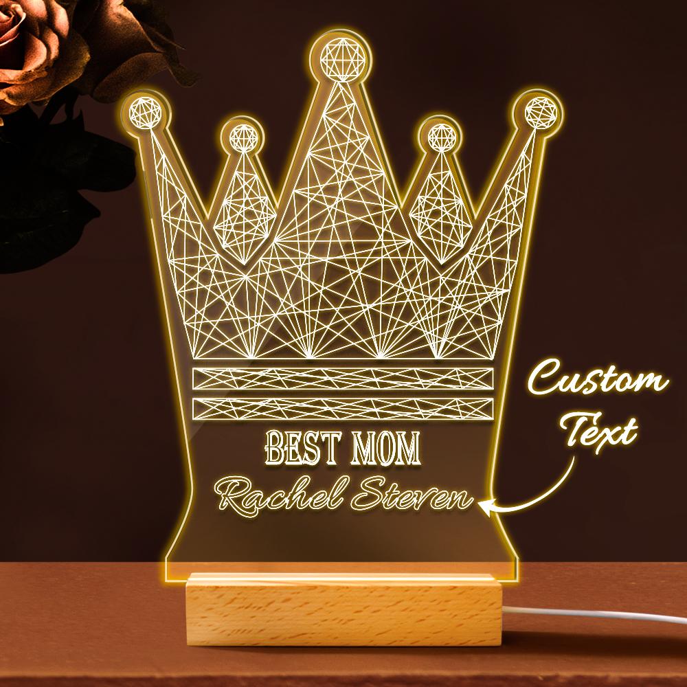 Queen Crown Personalized Night Light Best Mom Gift Mothers Day Gift Crown Led Lights - soufeelmy