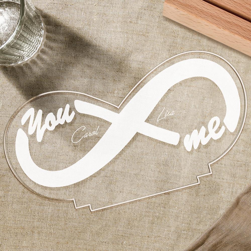 Infinity Led Night Light Personalized Neon Sign Led Lamp Acrylic Night Light Gift for Couple - soufeelmy