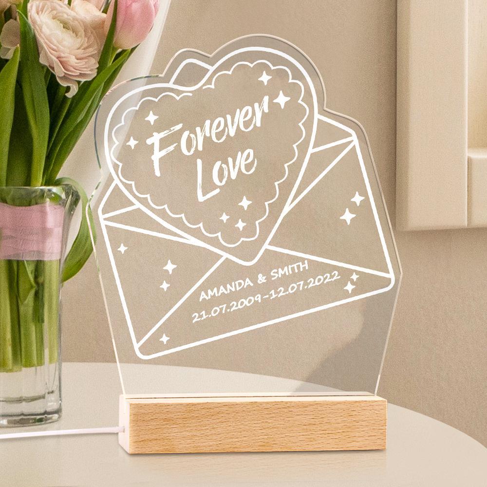 Personalized Gifts Couples Gift Unique Always And Forever Gift 3D Led Lamp For Husband Custom Lamp Led Lights - soufeelmy