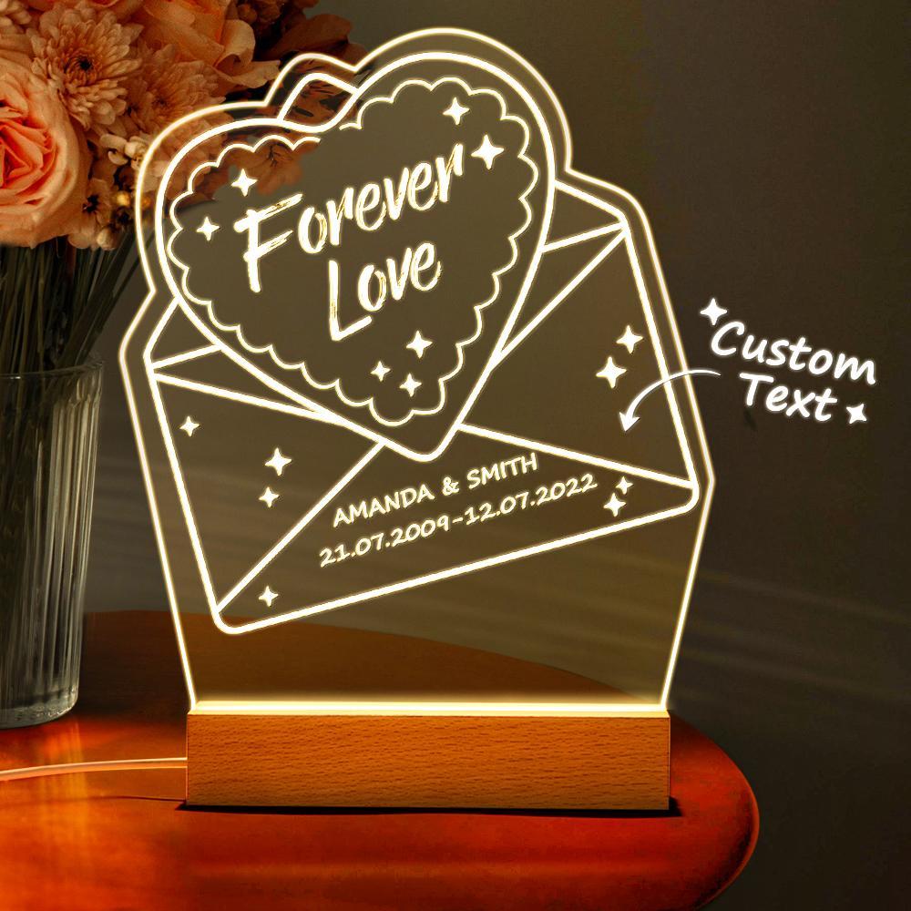 Personalized Gifts Couples Gift Unique Always And Forever Gift 3D Led Lamp For Husband Custom Lamp Led Lights - soufeelmy