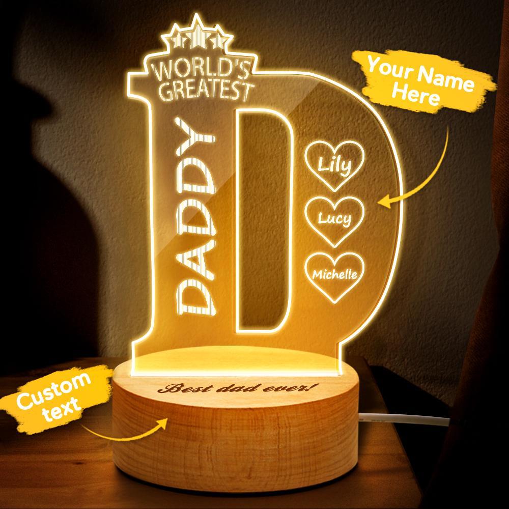 Custom Name Bedroom Night Light Best Gifts For Father - soufeelmy