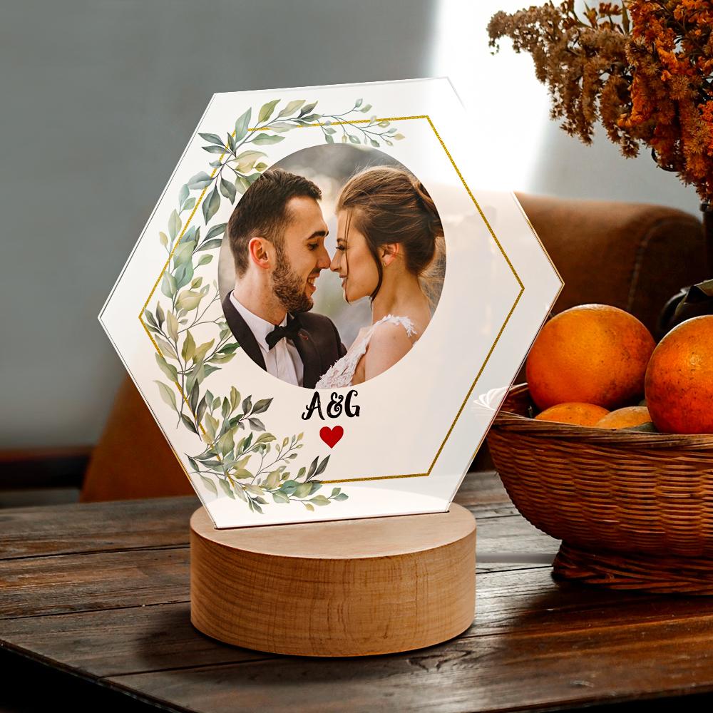 Custom Acrylic Night light Photo Lamp Bedside Decoration Couple Gift - soufeelmy