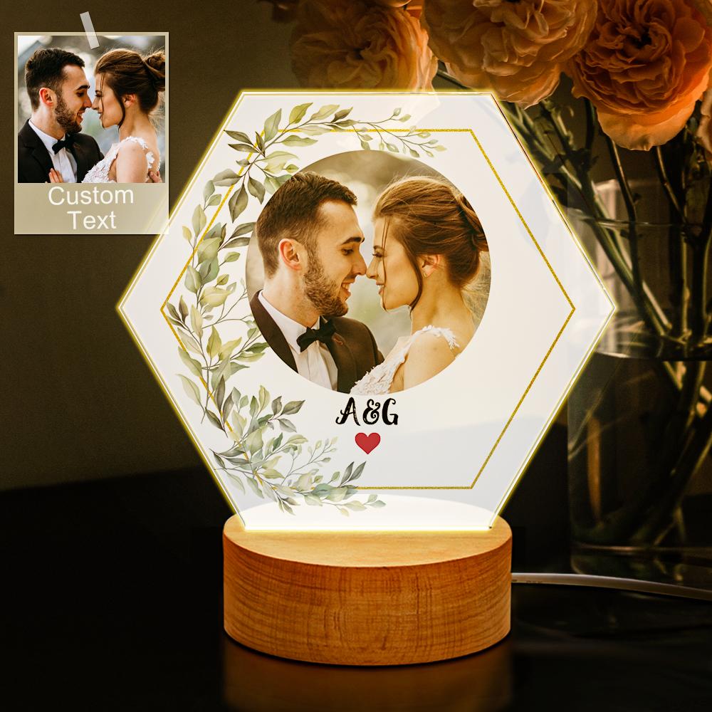 Custom Acrylic Night light Photo Lamp Bedside Decoration Couple Gift - soufeelmy
