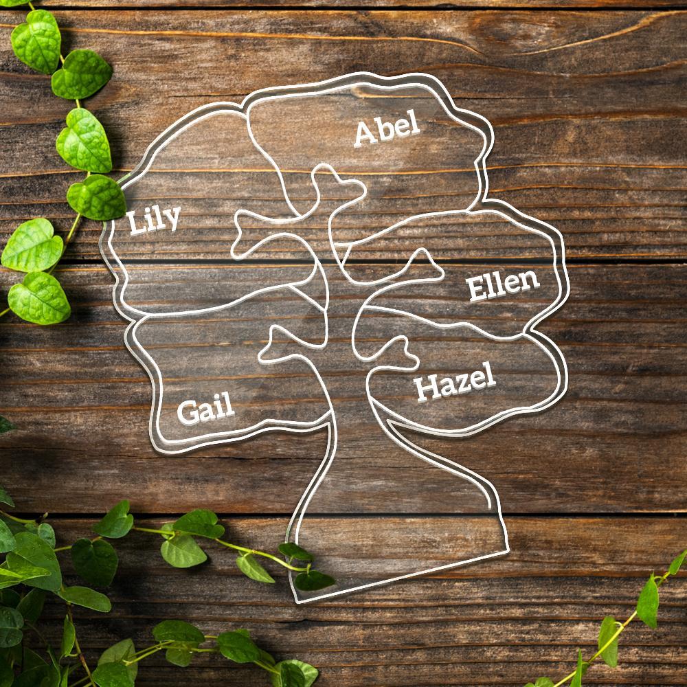 Personalized can be customized with multiple names night light family tree - soufeelmy