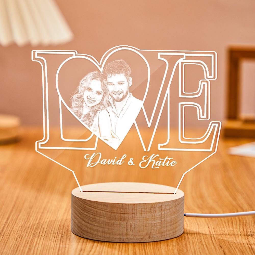 LOVE 3D Night Light with Text & Photo Special Gift for Couples - soufeelmy