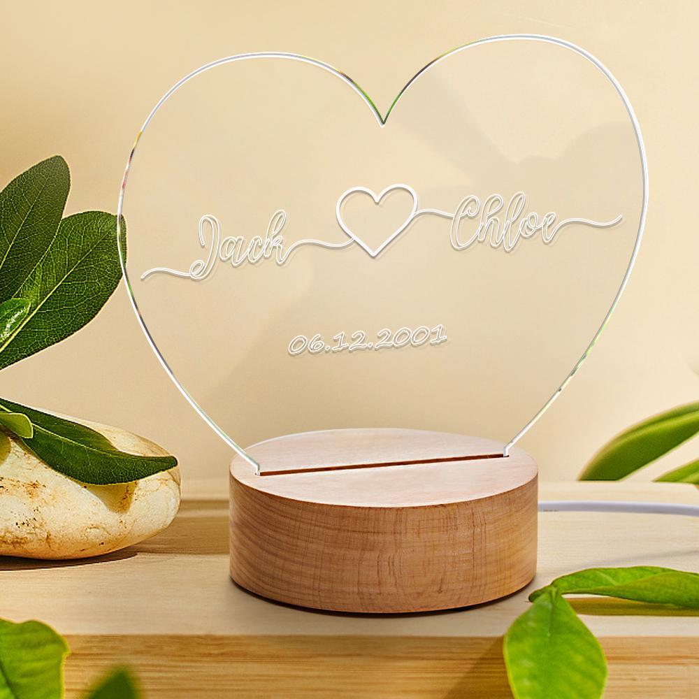custom night light for his gift name and date engagement gift - soufeelmy