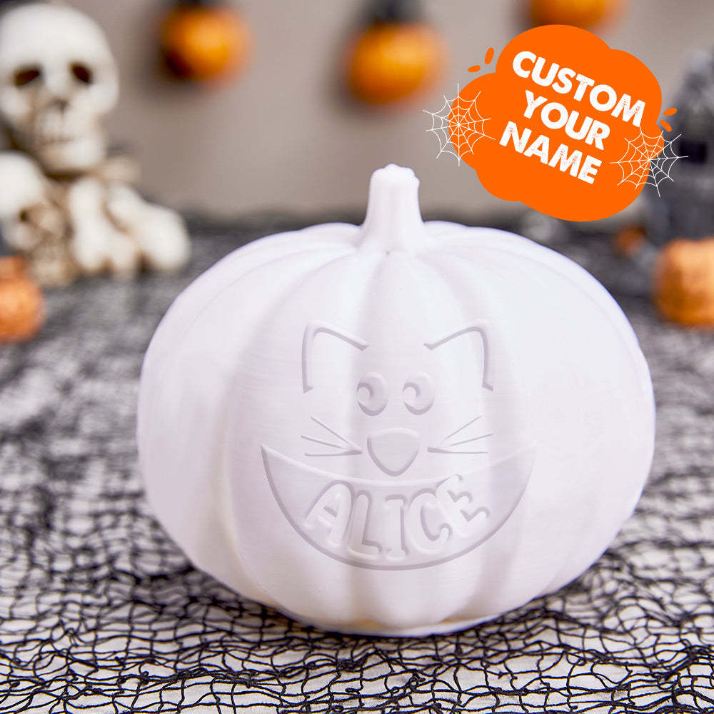 Personalized Halloween Pumpkin Light Custom Cat Light Custom Light Up Jack-o-lantern Halloween Decor - soufeelmy