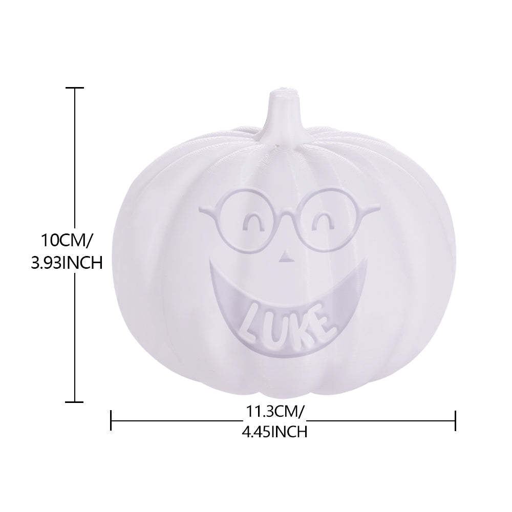 Personalized Halloween Pumpkin Light Custom Round Glasses Light Custom Light Up Jack-o-lantern Halloween Decor - soufeelmy