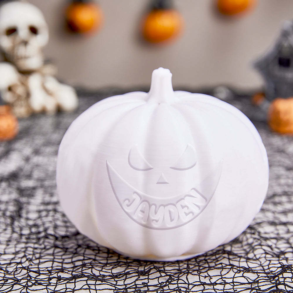Personalized Halloween Pumpkin Light Custom Scary Light Custom Light Up Jack-o-lantern Halloween Decor - soufeelmy