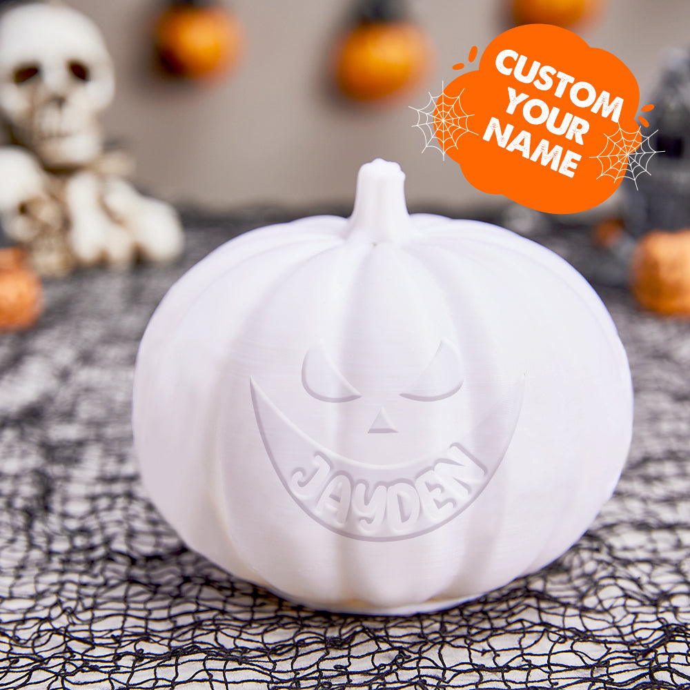 Personalized Halloween Pumpkin Light Custom Scary Light Custom Light Up Jack-o-lantern Halloween Decor - soufeelmy