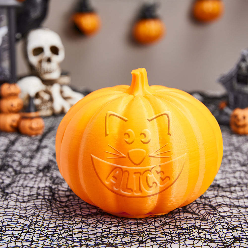 Personalized Halloween Pumpkin Light Custom Cat Light Custom Light Up Jack-o-lantern Halloween Decor - soufeelmy