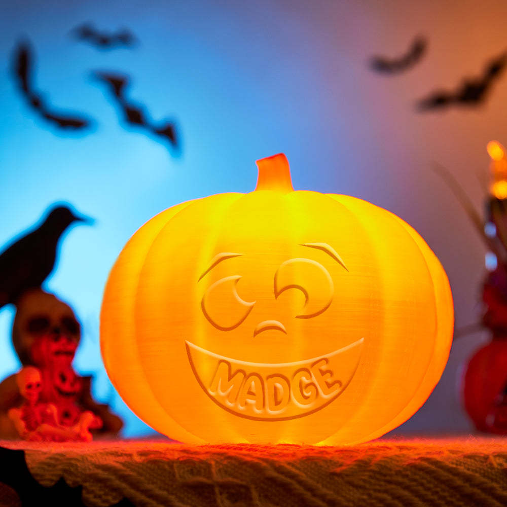 Personalized Halloween Pumpkin Light Custom Crazy Light Custom Light Up Jack-o-lantern Halloween Decor - soufeelmy