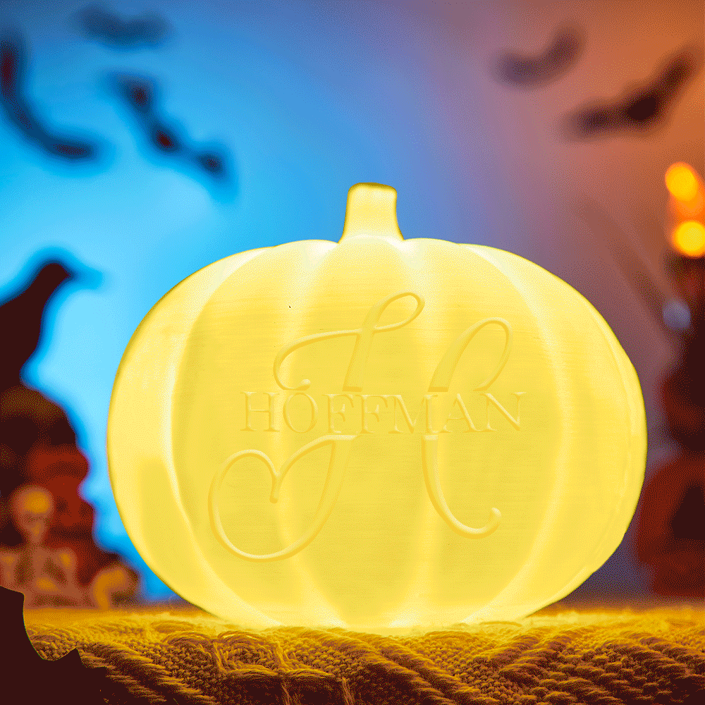 Personalized Halloween Pumpkin Light Custom Name Light Custom Light Up Jack-o-lantern Halloween Gift - H - soufeelmy