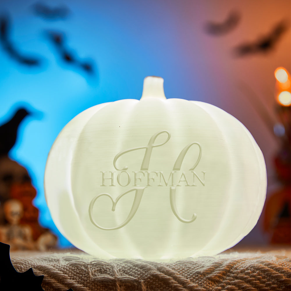 Personalized Halloween Pumpkin Light Custom Name Light Custom Light Up Jack-o-lantern Halloween Gift - H - soufeelmy