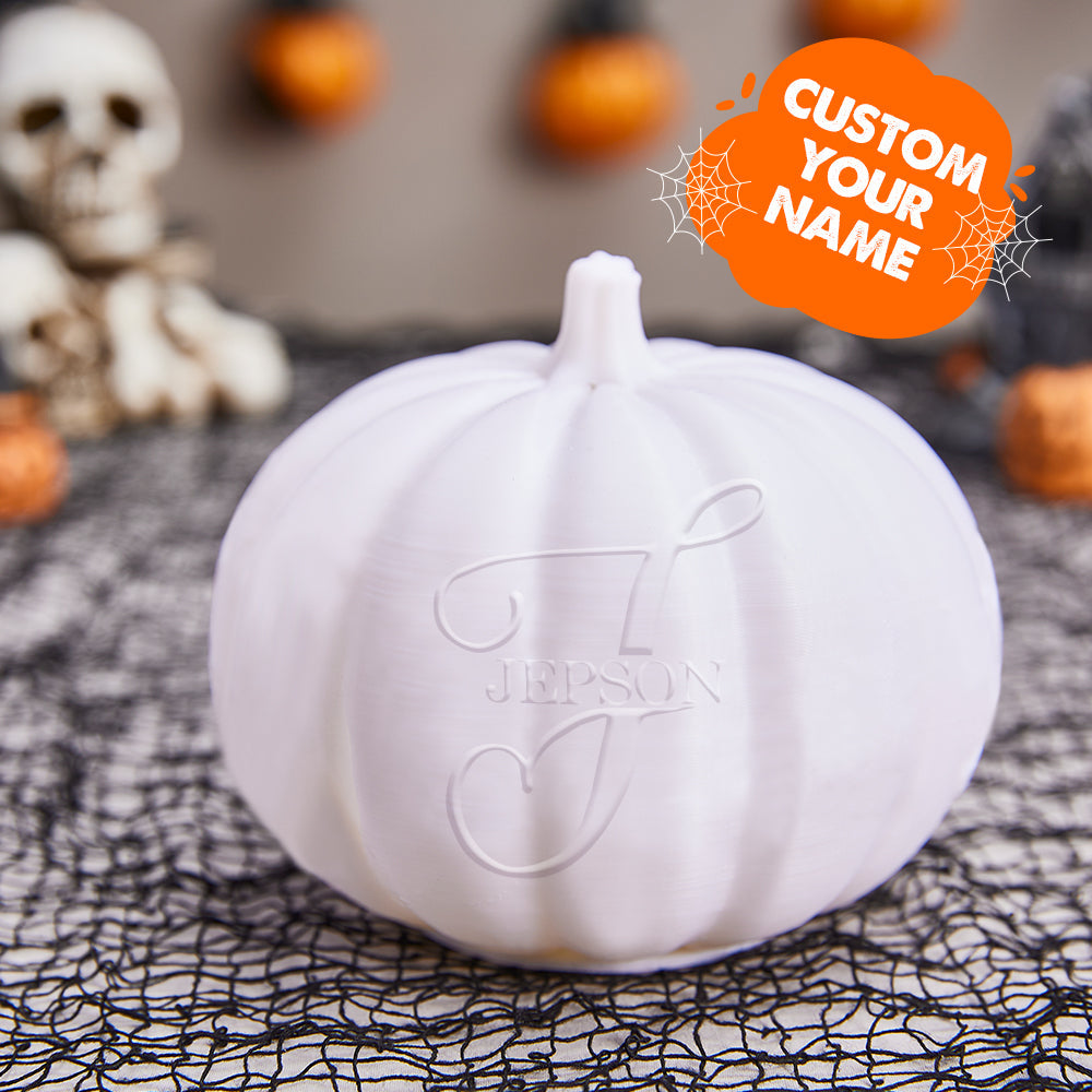 Personalized Halloween Pumpkin Light Custom Name Light Custom Light Up Jack-o-lantern Halloween Gift - J - soufeelmy