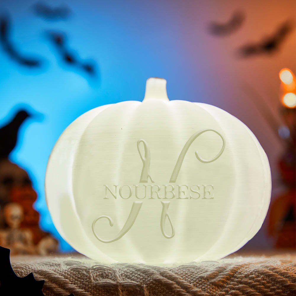 Personalized Halloween Pumpkin Light Custom Name Light Custom Light Up Jack-o-lantern Halloween Gift - N - soufeelmy