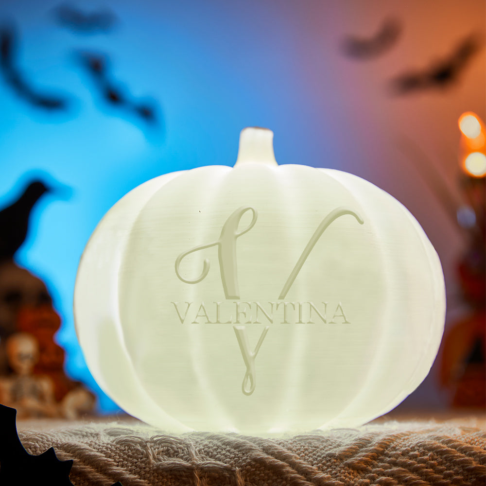 Personalized Halloween Pumpkin Light Custom Name Light Custom Light Up Jack-o-lantern Halloween Decor - V - soufeelmy