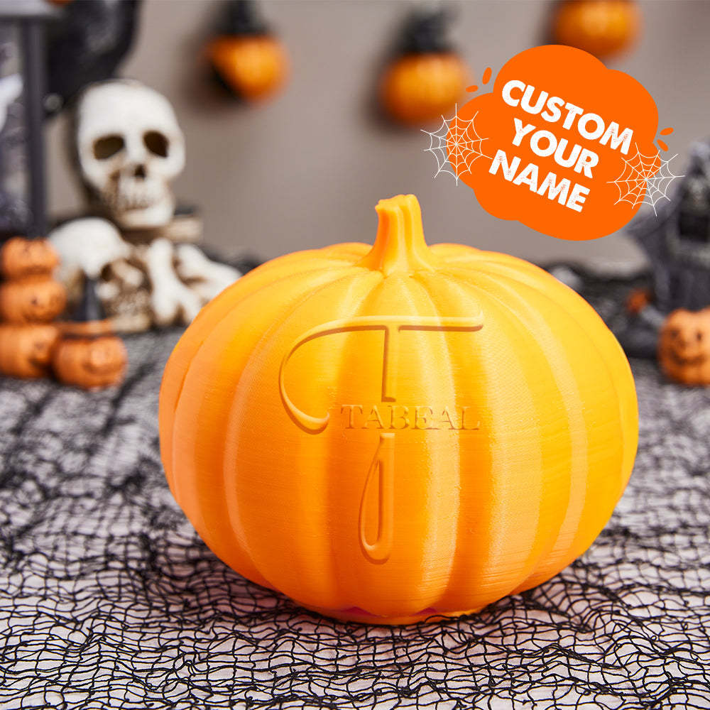 Personalized Halloween Pumpkin Light Custom Name Light Custom Light Up Jack-o-lantern Halloween Decor - T - soufeelmy