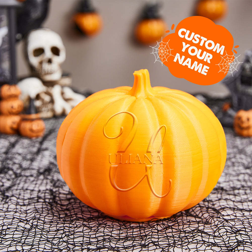 Personalized Halloween Pumpkin Light Custom Name Light Custom Light Up Jack-o-lantern Halloween Decor - U - soufeelmy