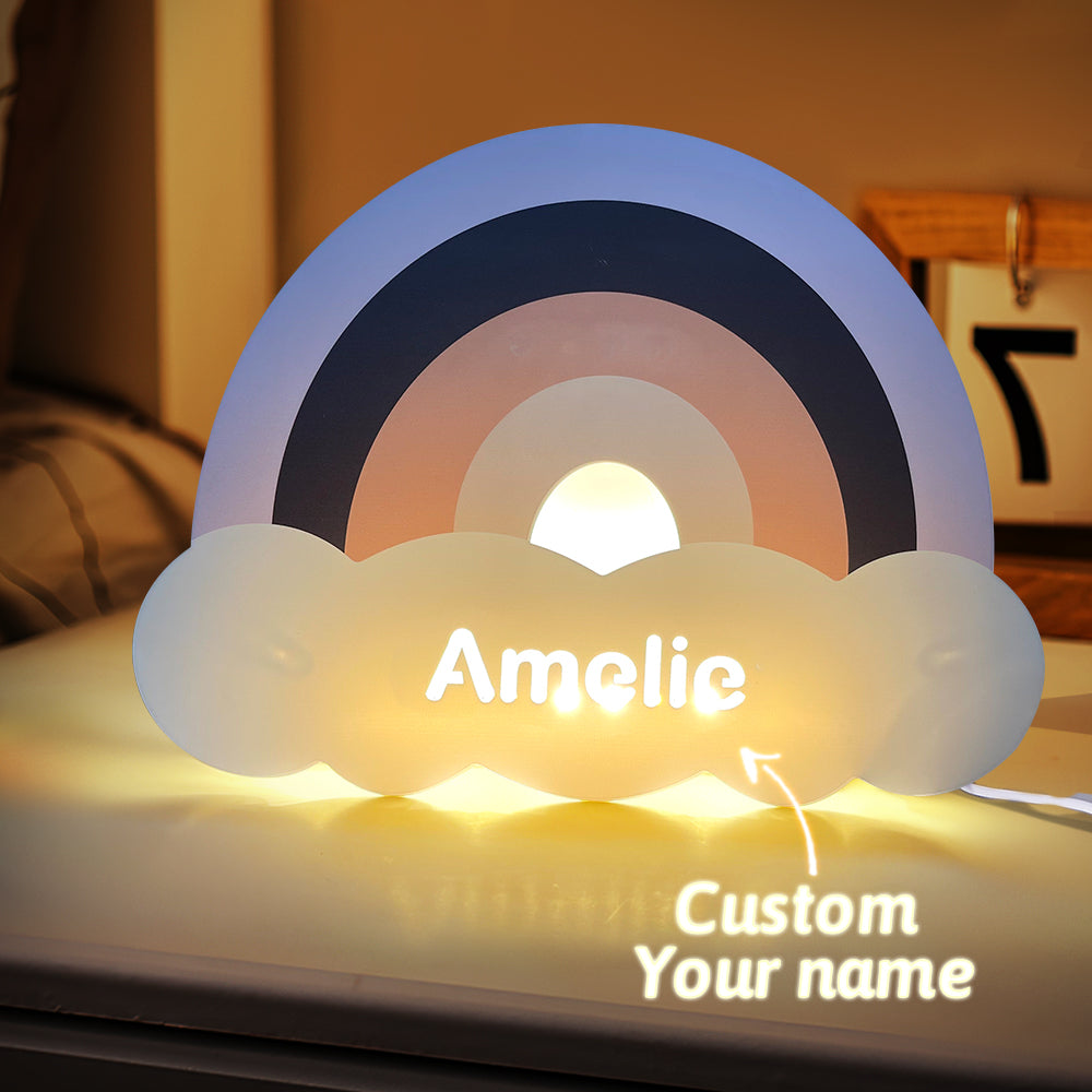 Personalized Name Rainbow Wall Light for Kids Room Birthday Gift for Kids - soufeelmy