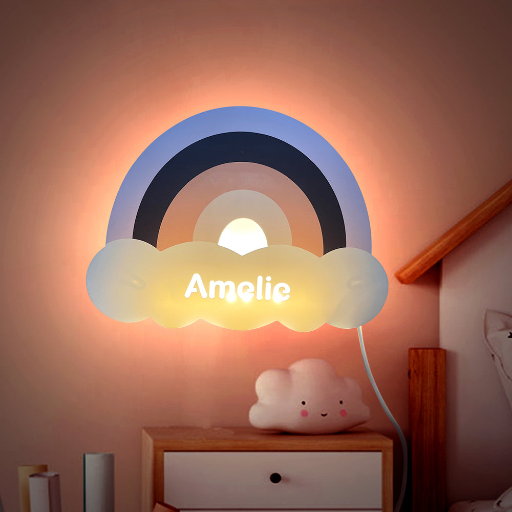 Personalized Name Rainbow Wall Light for Kids Room Birthday Gift for Kids - soufeelmy